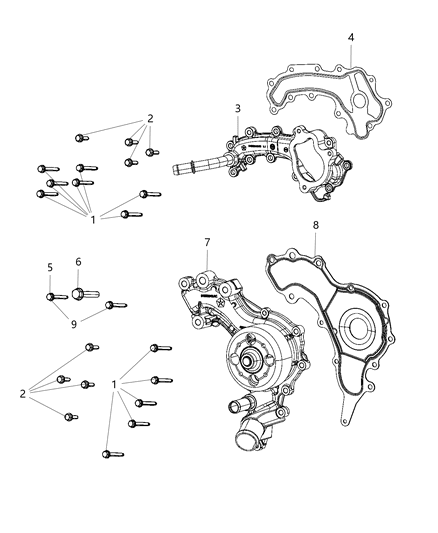 2008 Jeep Compass Crossover Coolant Diagram for 4893943AB