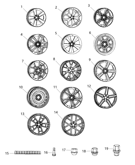 Wheel Aluminum Diagram for 5PN351XFAA