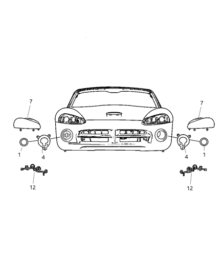 2003 Dodge Viper Panel Fog Lamp Access Diagram for 4865822AA