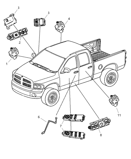 1997 Chrysler Concorde Bezel Door Trim Panel Diagram for UY14XDVAA