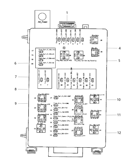 Bracket Power Distribution Center Diagram for 4607880AD