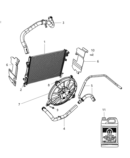 1999 Chrysler Town & Country Hose Radiator Outlet Diagram for 5291896AC
