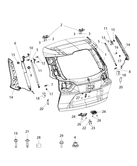 Sensor Pinch Power Liftgate Diagram for 68289842AC