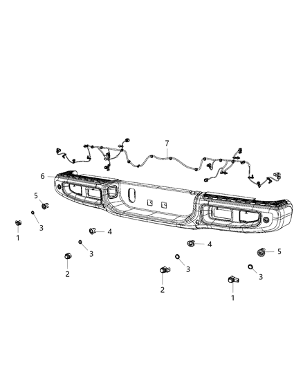 Wiring Rear Bumper Diagram for 68349976AB