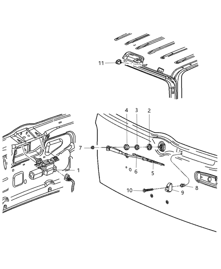 2011 Ram 2500 Blade Wiper Diagram for 5066964AB