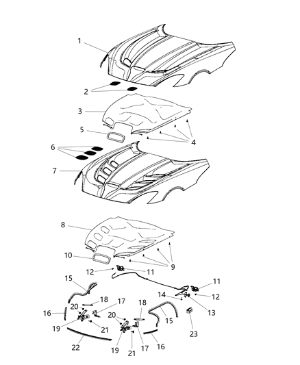 Bezel Hood Diagram for 68183763AD