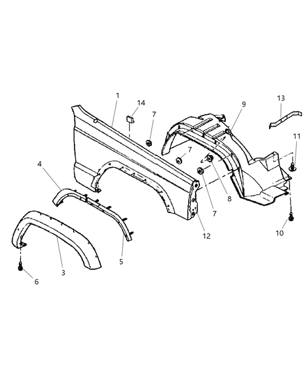 Retainer Applique Front Diagram for 55155676AE