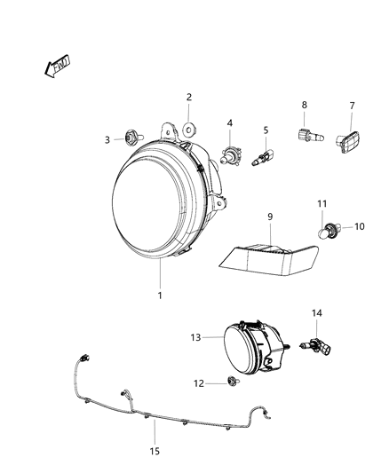 2014 Jeep Compass Bulb 3757Nakpy27W/7W Diagram for L003757NAK