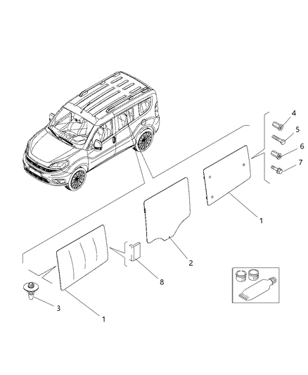 Glass Rear Door Power Diagram for 68261840AA