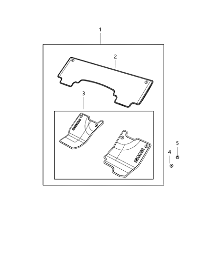 2021 Jeep Gladiator Mat Kit Floor - Rear Diagram for 5YM121X7AC