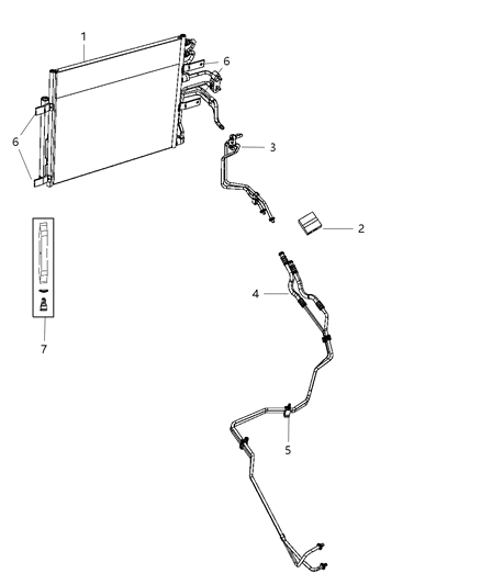 2008 Jeep Liberty Hose And Tube Oil Cooler Pressure And Return Diagram for 68273168AC
