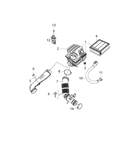 2020 Jeep Compass Air Cleaner Diagram for 68307254AA