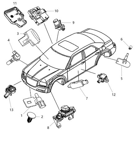 Sensor Seat Belt Reminder Diagram for 56038992AA