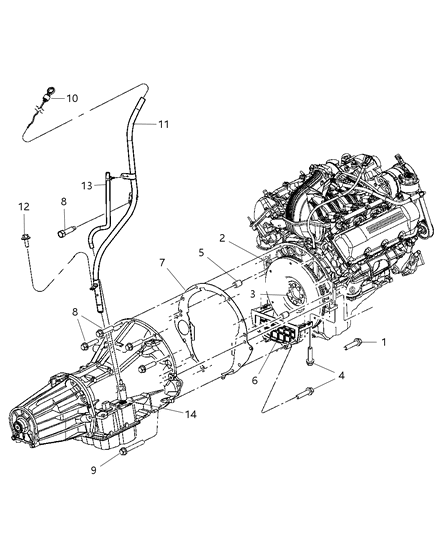 2011 Ram 2500 Tube Transmission Oil Filler Diagram for 53013591AE