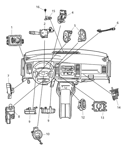 1996 Dodge Caravan Switch Transfer Case Mode Diagram for 56049454AC