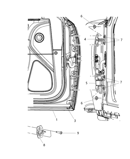 2017 Dodge Charger Outer Panel, Front Passenger Side Diagram for 68210670AA