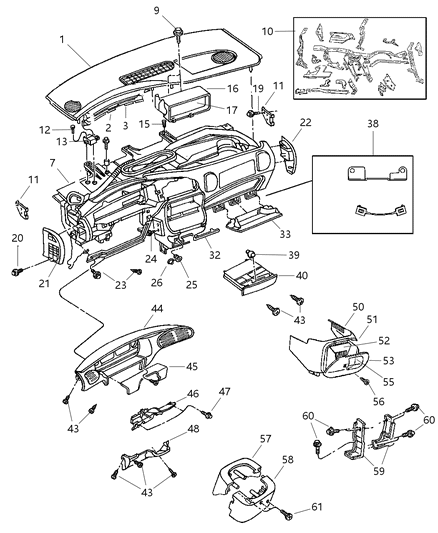 2006 Dodge Charger Retainer Cupholder Diagram for 5018258AA