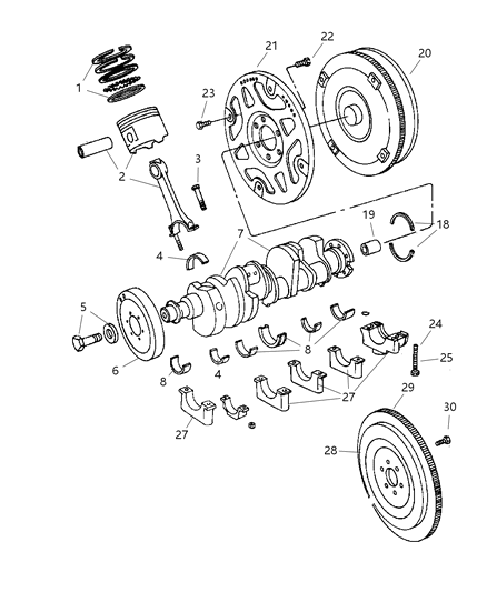 1996 Chrysler Concorde Piston Pin And Rod Diagram for 5086010AA