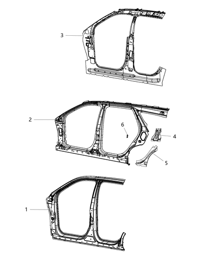 2021 Jeep Wrangler Reinforcement C - Pillar Diagram for 68036260AA