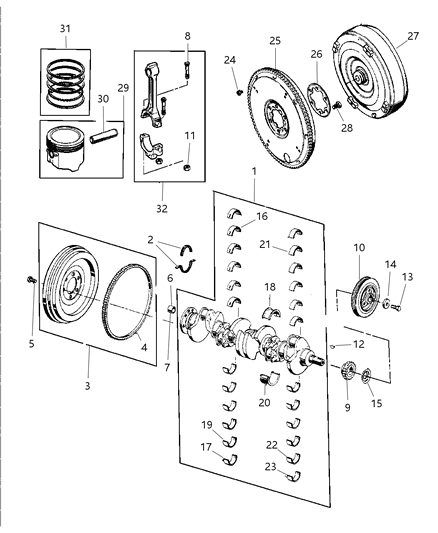 Seal Package Crankshaft Diagram for 5018594AA