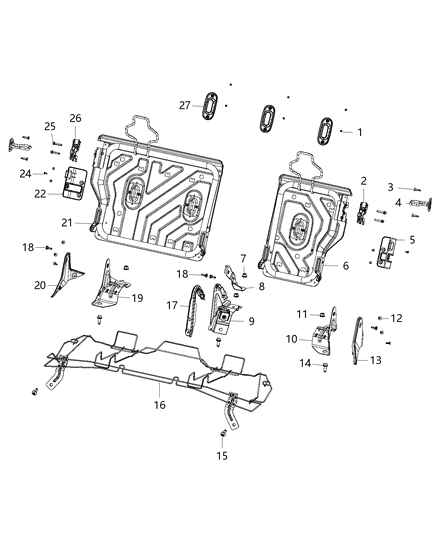 Bracket Rear Back 40% Inboard Bracket Diagram for 68024676AA