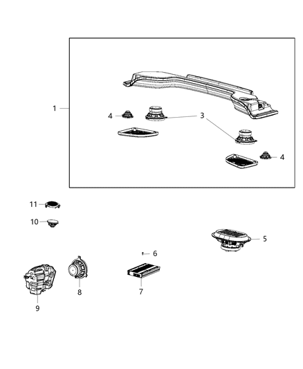 Grille Speaker Diagram for 5RC21DX9AC