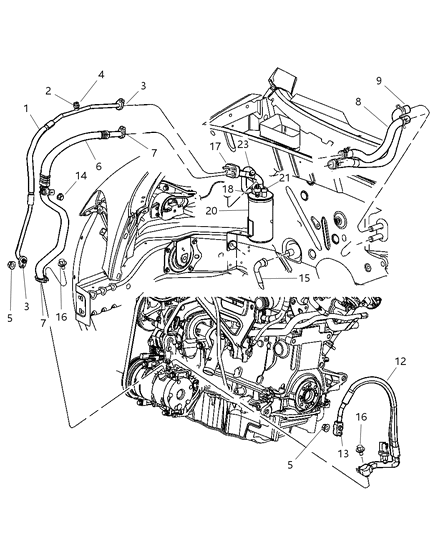 2018 Dodge Durango Line A/C Liquid Diagram for 5058002AF