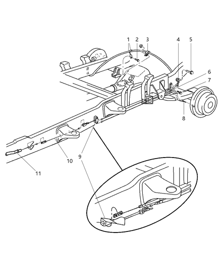 1985 Chrysler Executive Limousine Cable Parking Brake Diagram for 52010030AB