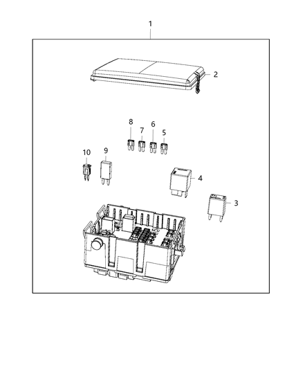 2009 Chrysler Town & Country Module Intelligent Power Interior Diagram for 68068355AH