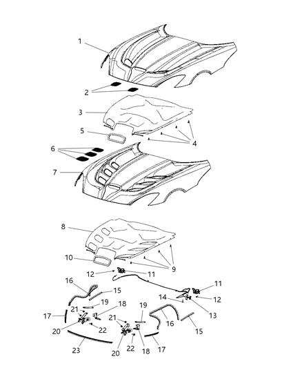 Latch Hood Diagram for 68145350AB
