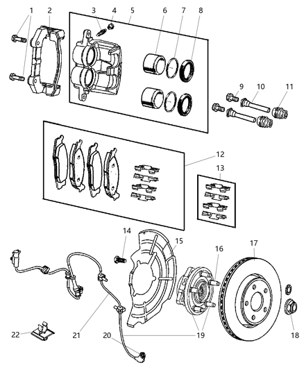 Sensor Anti-Lock Brakes Diagram for 56044144AC