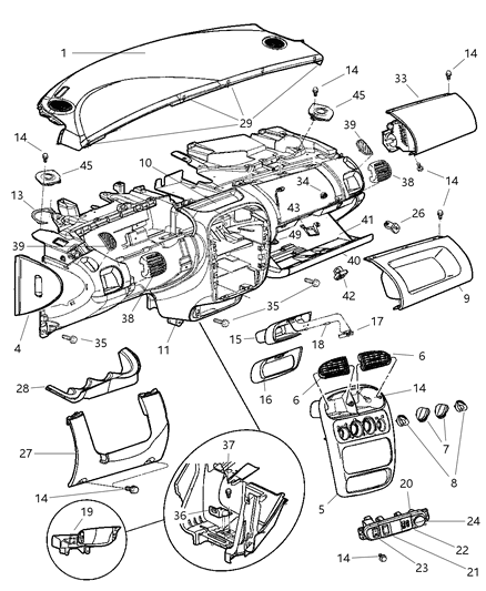 Transmitter Keyless Entry Diagram for 4759008AD