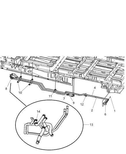2010 Dodge Charger Bracket Auxiliary A/C And Heater Line Diagram for 5066526AA