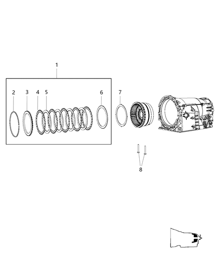 1987 Jeep J10 Bolt Torx Head M8X60 Case To Bell Housing Diagram for 52108205AA