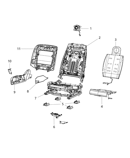 Panel Front Seat Back Diagram for 1UY02HL1AA