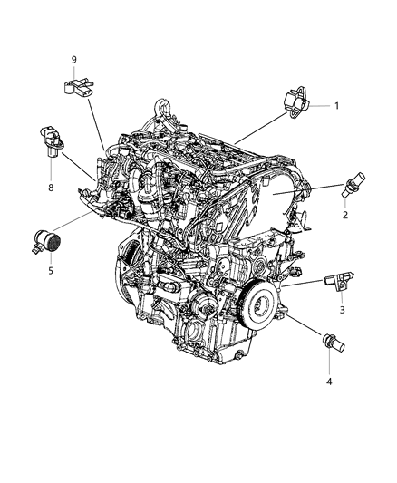 2019 Chrysler 300 Sensor Crankshaft Position Diagram for 68237477AA