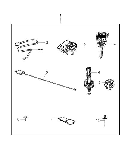 Key Blank With Transmitter Diagram for 68092985AA