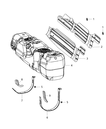 Shield Fuel Tank Diagram for 68502194AA