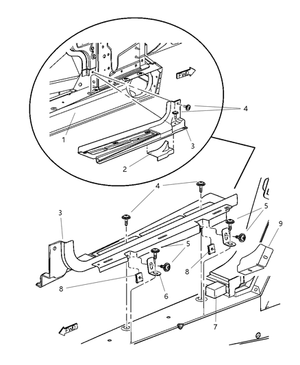 2005 Dodge Viper Panel Door Surround Diagram for 4865889AC
