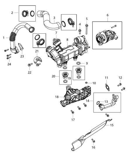 Shield Heat Exhaust Manifold Diagram for 68150086AA
