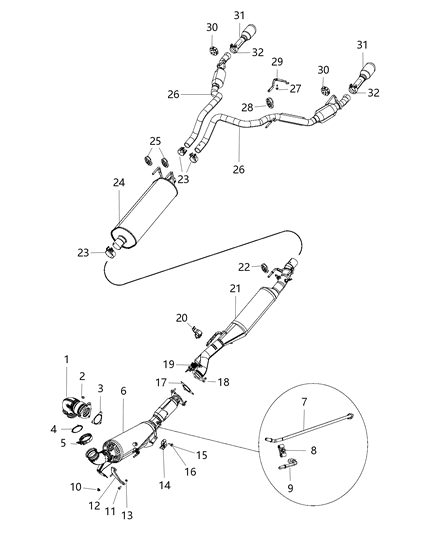 Pipe And Converter Exhaust Diagram for 68263789AB