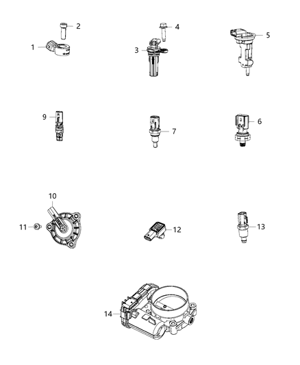 Sensor Crankshaft Position Diagram for 5149167AE