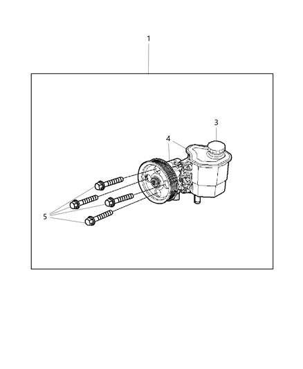 Steering Pump Kit Pump & Pulley Diagram for 68034321AA