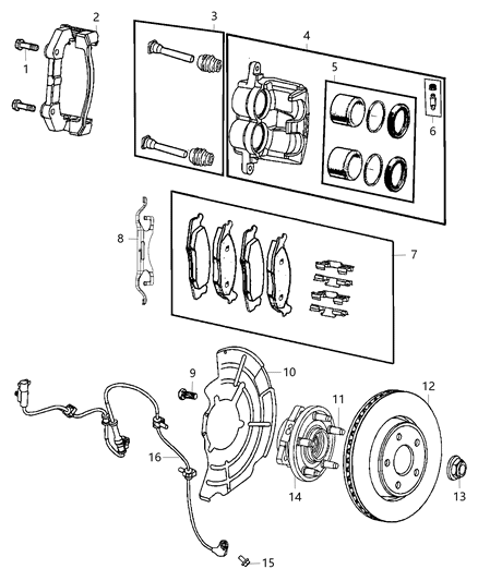 Pad Kit Front Disc Brake Diagram for 2AMV3369AA