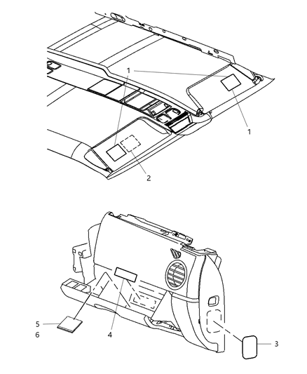2006 Jeep Liberty Label Airbag Warning English And French Diagram for 5023540AA