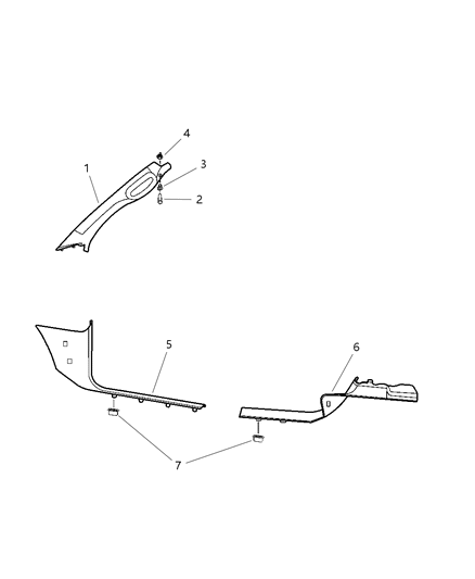2000 Chrysler Concorde Molding A Pillar Diagram for 5GR28BD1AH