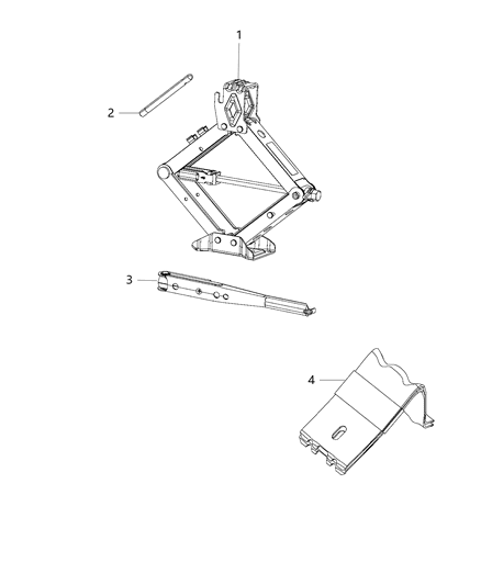 2018 Chrysler 300 Jack Scissors Diagram for 68144076AF