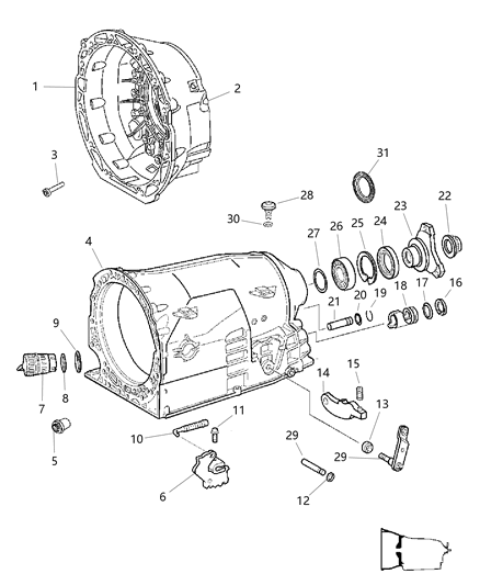 Cover Transmission Dust Diagram for 53013573AB