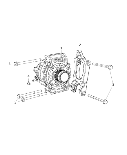 1994 Dodge Shadow Bracket Alternator Diagram for 5281576AB