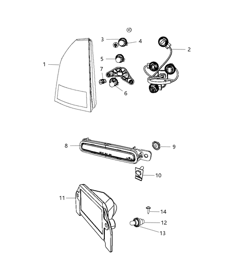 1994 Dodge B250 Lamp Tail Stop Turn Diagram for 4806449AC
